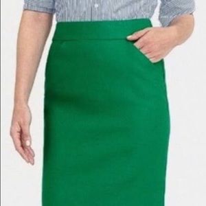 J Crew Green Pencil Skirt with Pockets!